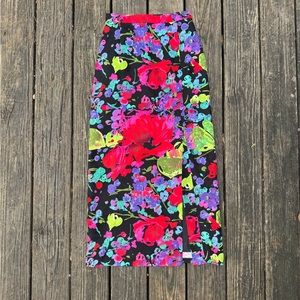 Vintage 60s 70s Handmade Floral Maxi Skirt